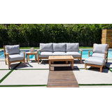 Huntington Outdoor 6 - Piece Teak Conversation Set