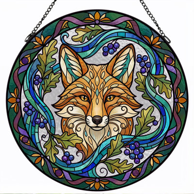 Panneau de vitrail Fox vitrail ， 7,8 H