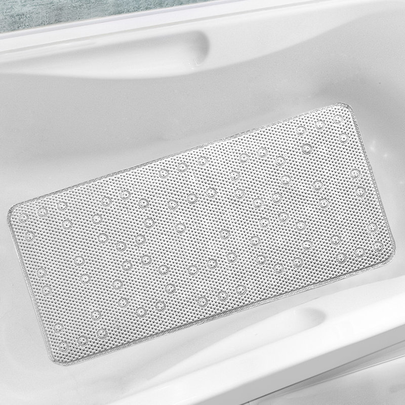 Tapis de douche antidérapant Azuela, Blanc, 3 pi x 1 pi 5 po