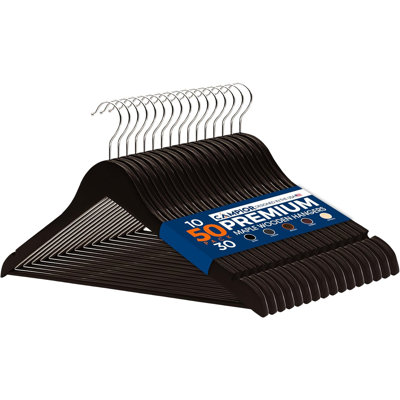 Cintres en bois - Cintre durable et peu encombrant, antidérapant, polyvalent pour organiser la robe, le manteau et les vêtements, pouvant supporter jusqu'à 10 lb, avec crochet pivotant à 360 degrés
