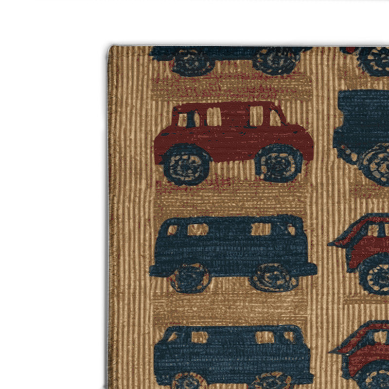 Transportation Purple Indoor and Outdoor Area Rug, Rectangle 2' x 3'