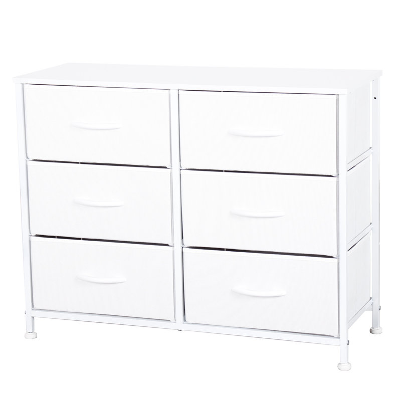 Caileigh Metal 24.56692913cm W 6 - Drawer Chest of Drawers, White