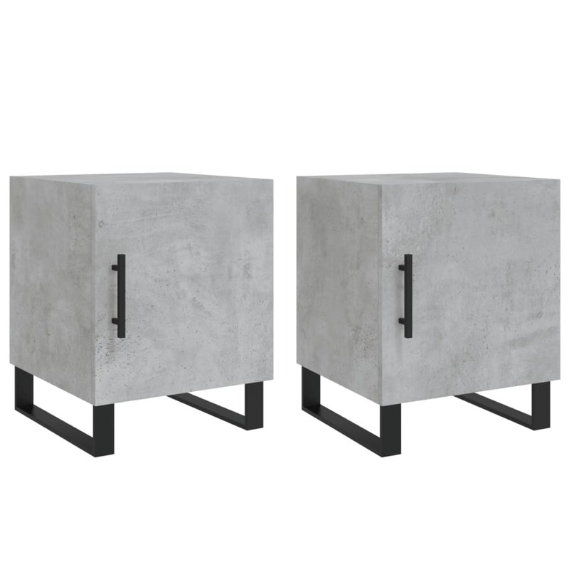 Bodaway 40cm W Manufactured Wood Bedside Table, Concrete Grey, Set of 2