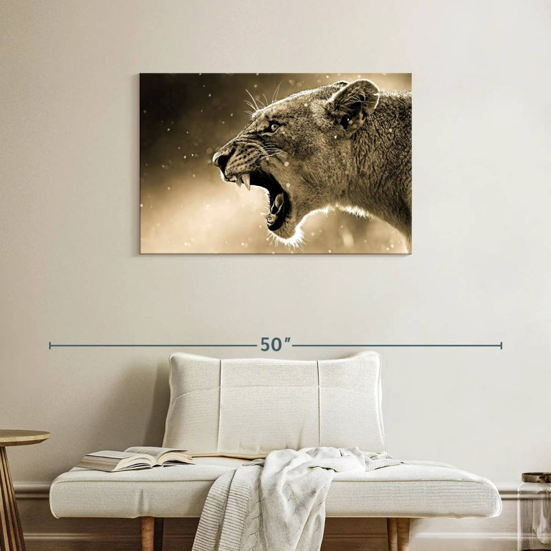 Brampt Enraged Lioness, 24" H x 36" W