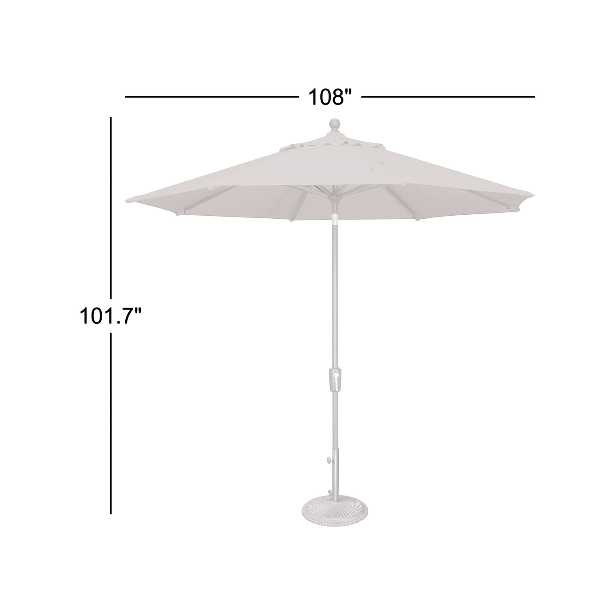 Canela 108'' Market Sunbrella® Umbrella, Canvas Jockey Red Sunbrella® Canvas, Bronze