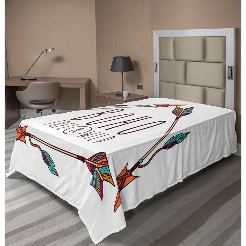 Multicolore Ambesonne, Drap plat pour lit simple