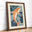 Swimming Koi Japandi - Framed Print-853812580-853812581