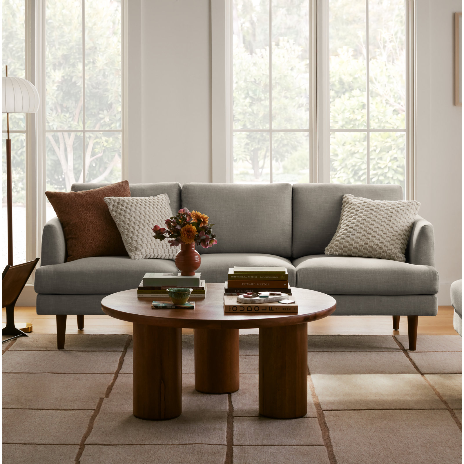 Miller 84" Upholstered Sofa, Light Gray Linen Blend