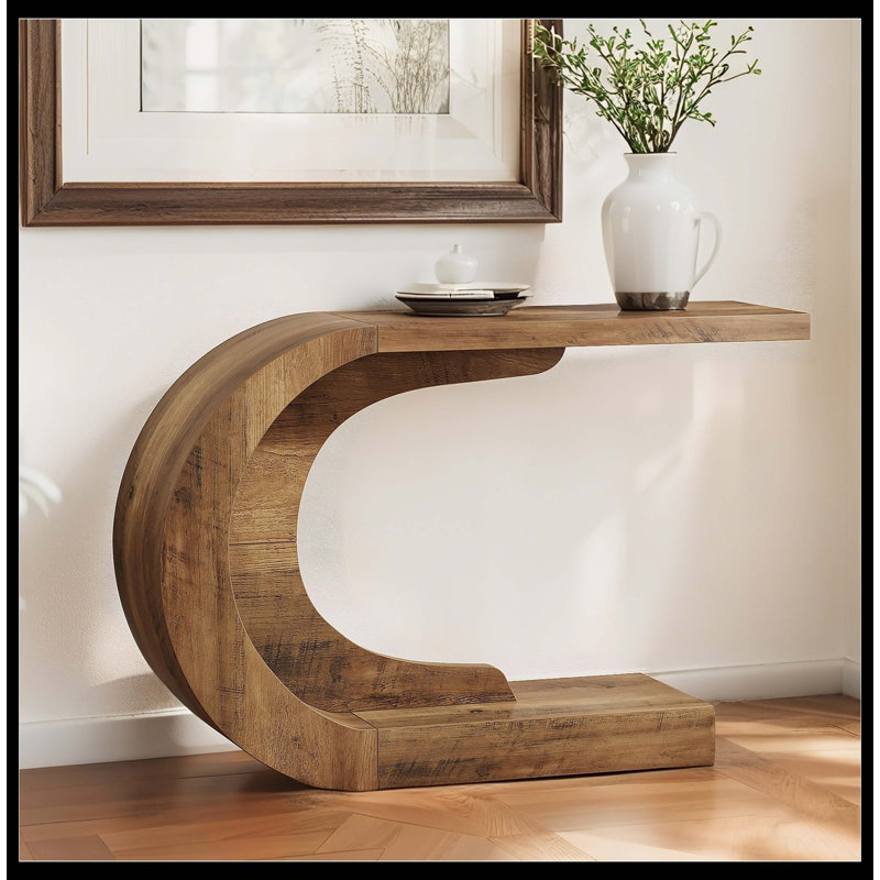 43" Console Table, C-Shaped Modern Accent Table Hallway Table