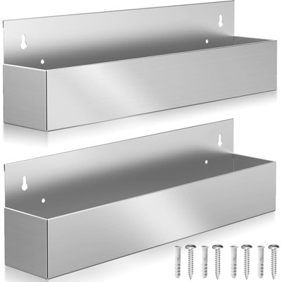 Commercial Stainless Steel Speed Rail Bottle Holder Rack, 22-Inch Bar Organizer For Liquor, Syrups, And Mixers, Heavy-Duty 2-Pack For Bars, Kitchens, And Restaurants