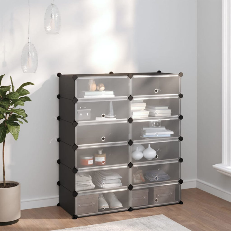 12 Pair Shoe Rack, Black
