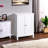 Bathroom Floor Storage Cabinet, 3 Layer Storage Unit With 2 Adjustable Shelf And Double Door