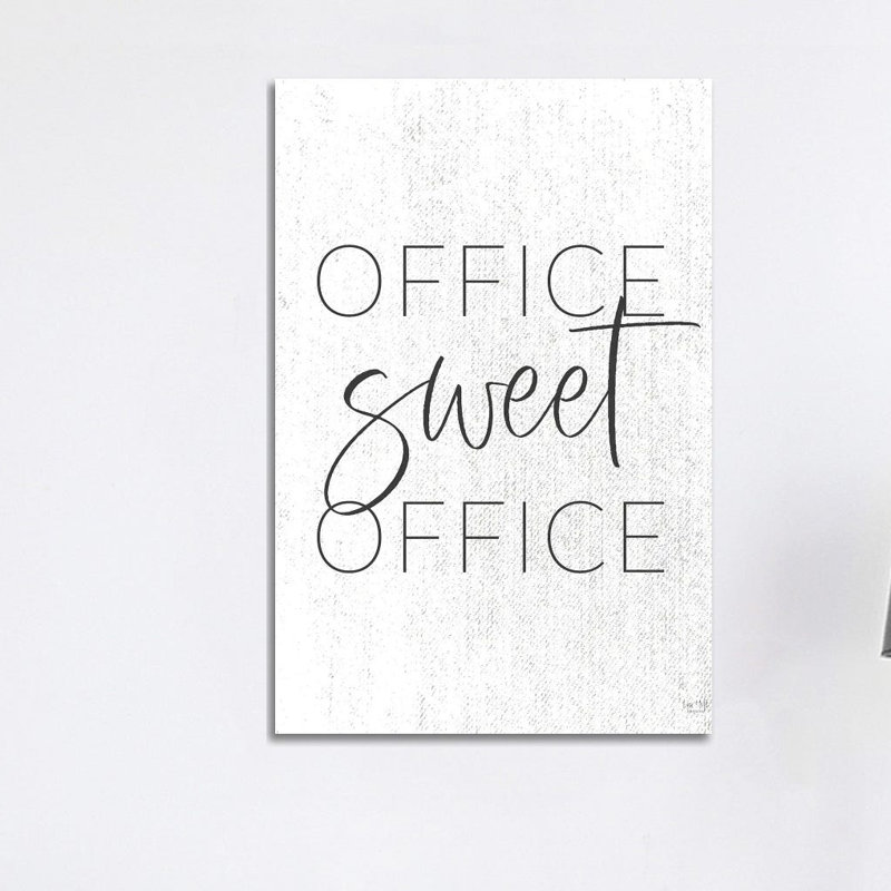 «Office Sweet Office» par Lux + Me Designs - Art textuel sur toile tendue, H 40 po x l 26 po x P 1,5 po