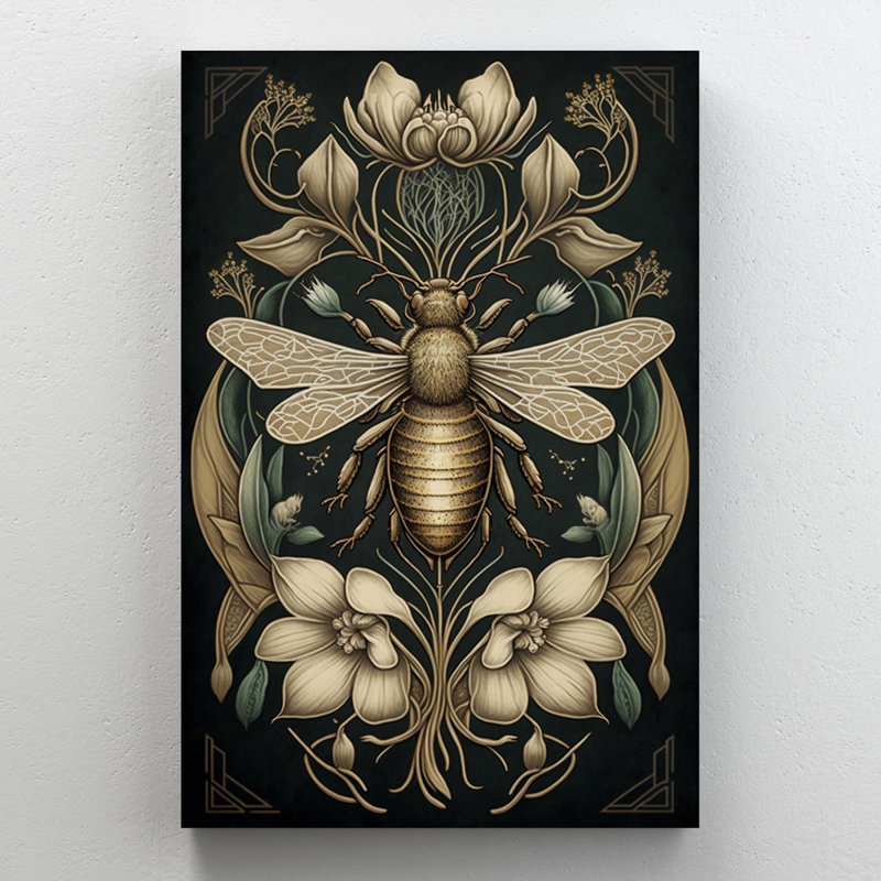 «Lilies and Bee», impression sur toile tendue, H 36 po x l 24 po x P 1,25 po