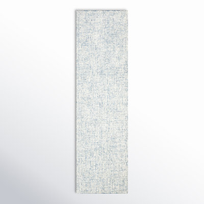Rowe Ivory Blue Hand-Tufted Striped Rug
