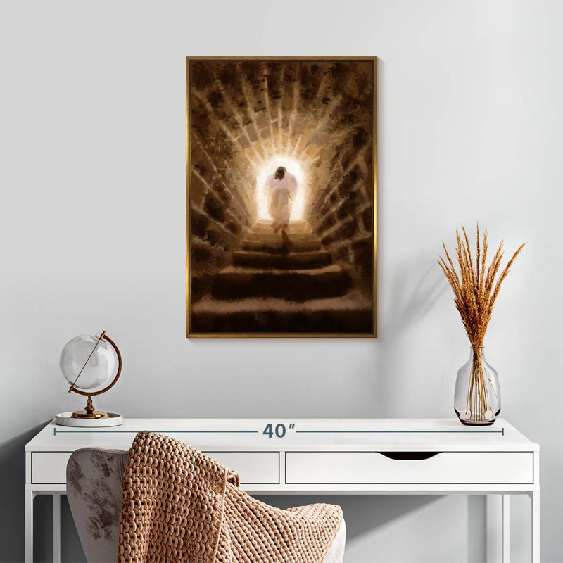 Résurgence du Christ, Floating Frame Gold, 17" x 25"