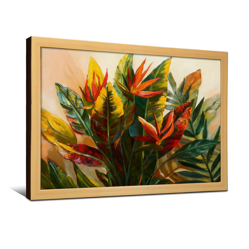 Plantes et fleurs, fleurs et feuilles tropicales, H 12 po x l 18 po, Toile tendue, Ne s’applique pas