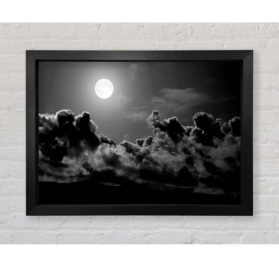 Midnight Clouds B N W - Einzelne Bilderrahmen Kunstdrucke