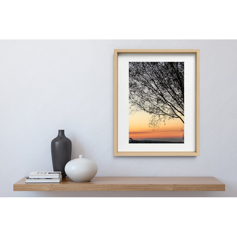 Sunset Tree Print by Joseph Regan, Natural, 16" H x 14" W x 0.75" D