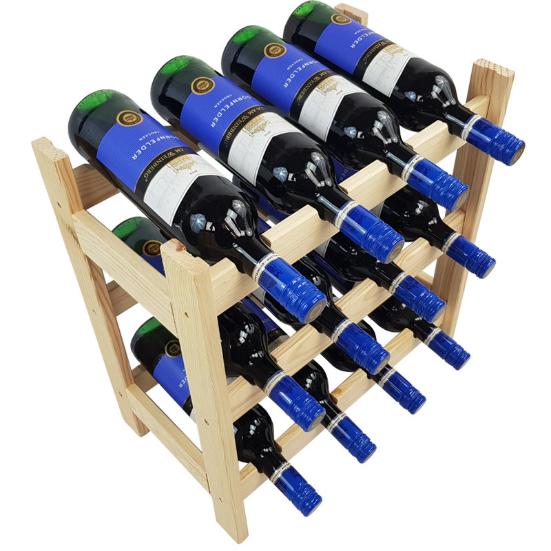 Janice Floor Wine Bottle Rack, Natural Brown