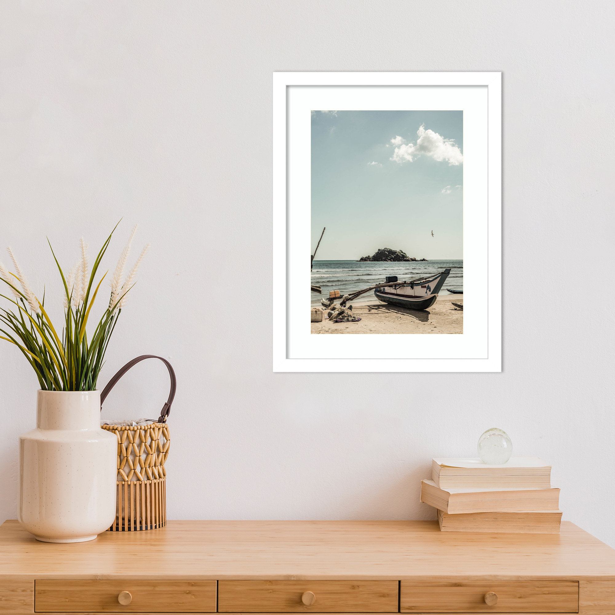 Of the Sea by Shot by Clint Wood Framed Wall Art Print, 17" H x 13" W, White