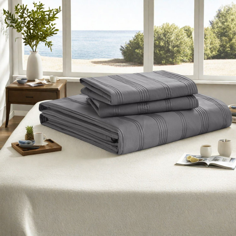 Timeless Bedding Sets, Polyester Charcoal Duvet, Modern Comfort
