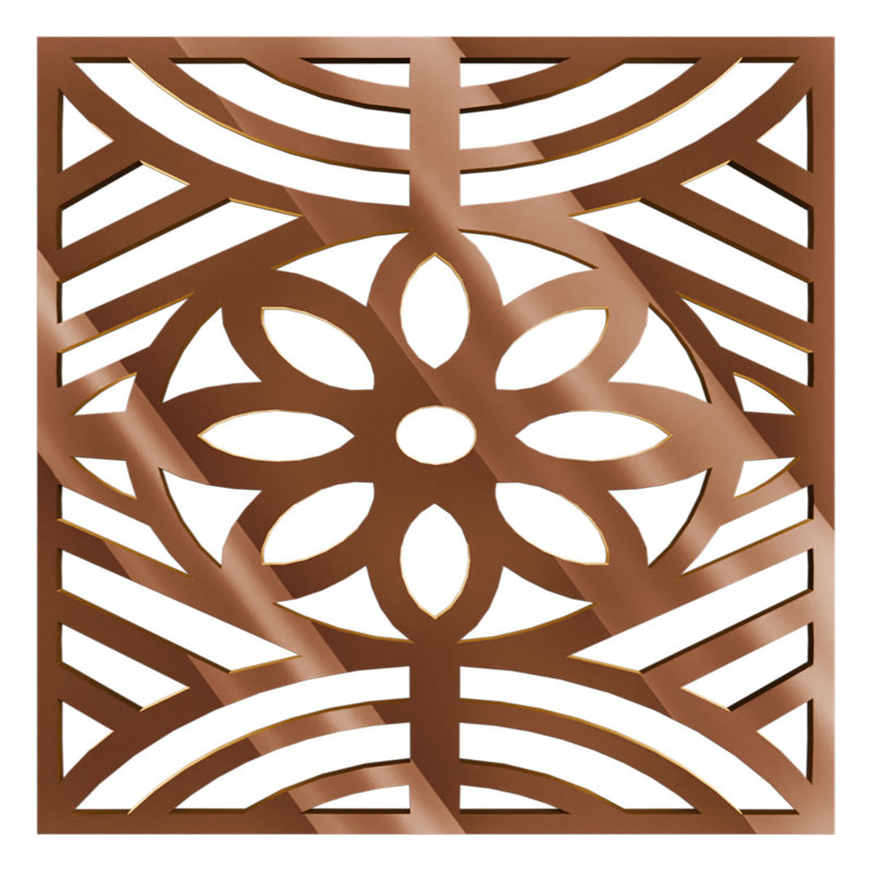 Petit panneau mural décoratif en acrylique Hesperia, petit, l 11 3/8 po x H 11 3/8 po x T 1/8 po, miroir bronze