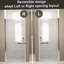 Porte de douche pivotante avec cadre en aluminium brossé, demi-porte de douche