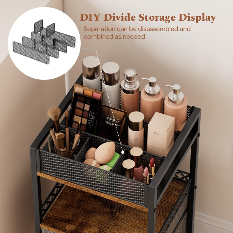 Makeup Organizer Cart with 2 Drawers