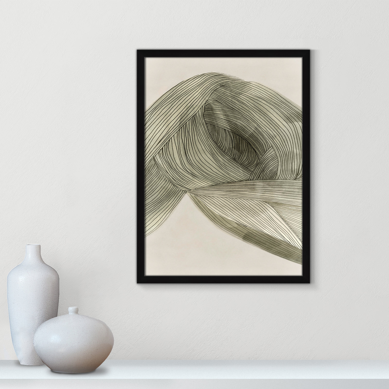 Arnell "Dreaming in Pastel I" Painting, 23" H x 17" W x 0.75" D, Satin Black