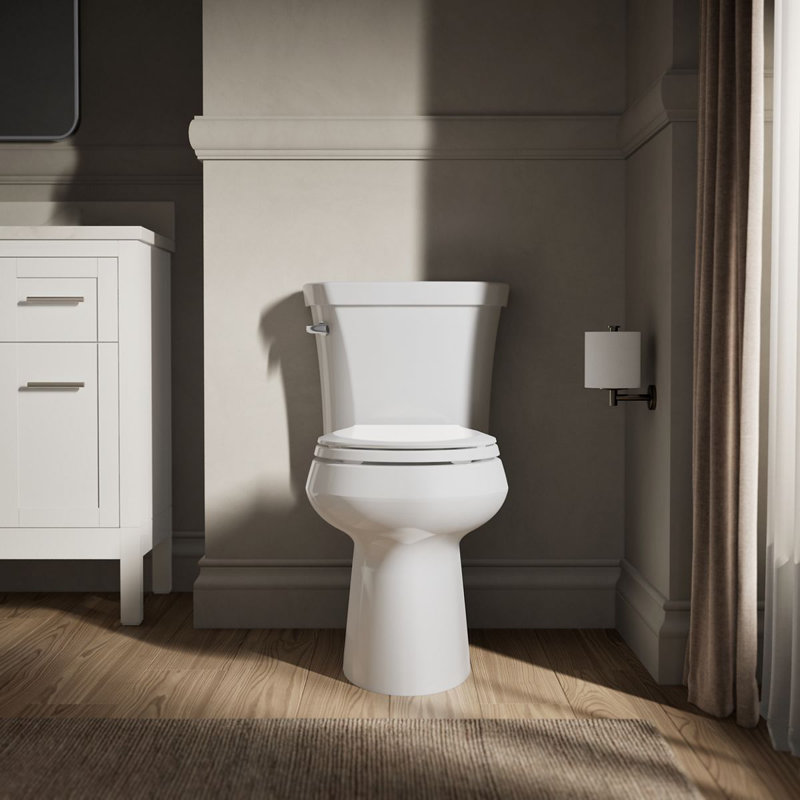 Highline 1.28 GPF Water Efficient Round Two-Piece toilet (Seat Not Included), Black