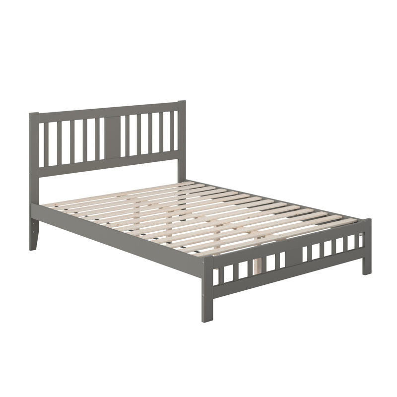 Jordon Slat Bed, Queen, Gray