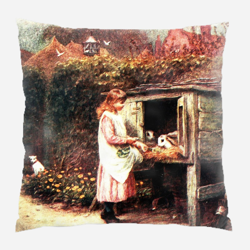 Housse et insert de coussin carré rétro, Microsuède, Intérieur
