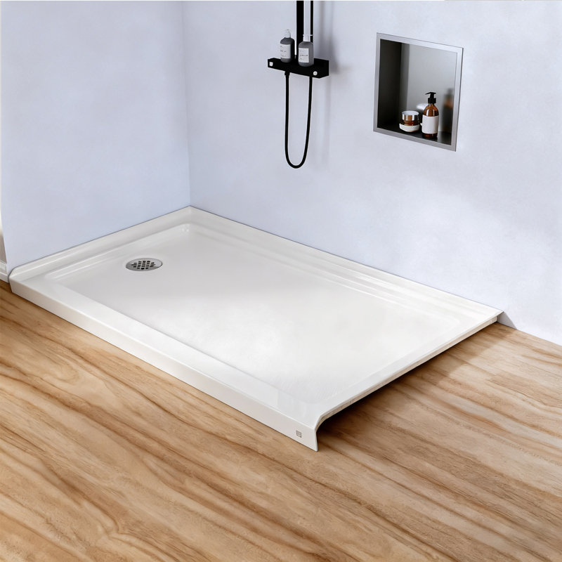 Base de douche blanche 60 po x 32 po Rainlex, Gauche