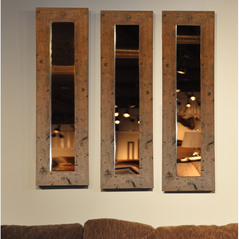 Trujillo Flat Wall Mirror, 25.5" H x 9.5" W, Light walnut