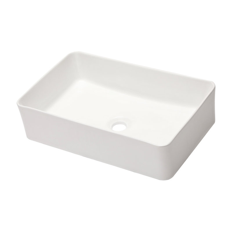 Lavabo de salle de bain rectangulaire en céramique 21 po x 14 po - Conception élégante avec fabrication de qualité et résistance aux taches et aux acides