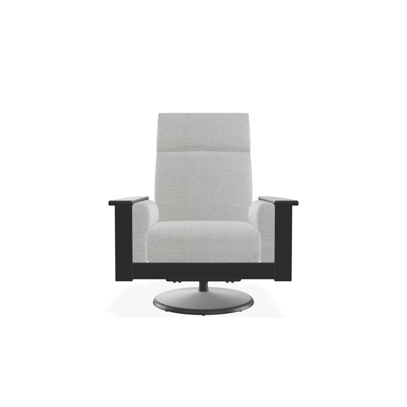 Leeward Polymer Outdoor Lounge Chair, Graphite, Grasscloth Cloud