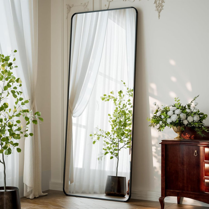 Full Length Mirror With Aluminum Alloy Frame, Shatterproof HD Glass, Freestanding Or Wall Mountable For Bedroom, Dressing Room, Living Room