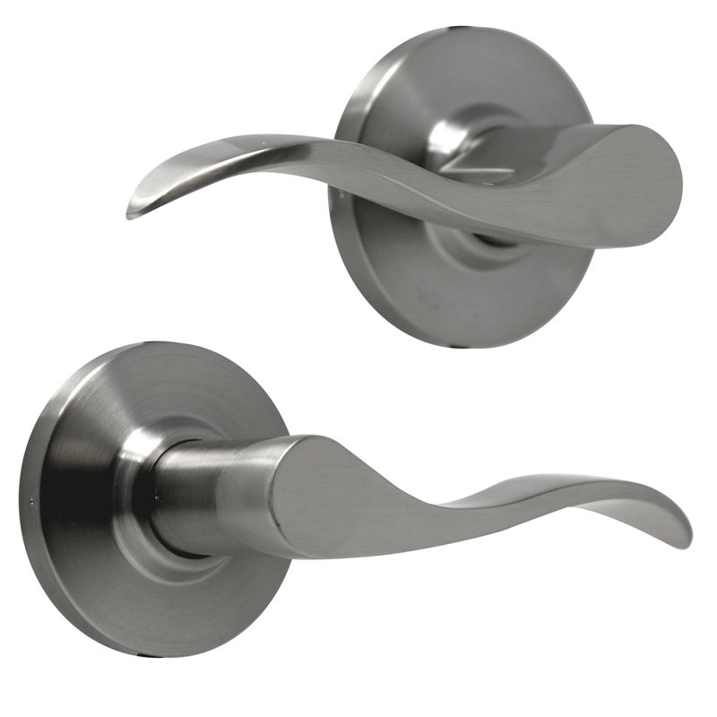 Levier de porte à clé Wave, Nickel satiné