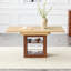 Table de salle à manger extensible rectangulaire en bois avec rangement, structure en panneau de fibres à densité moyenne robuste en noyer, peut accueillir 4 à 8 personnes