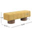 Banc en chenille jaune sans assemblage, mousse à haute densité de 11 po, longueur de 50 po, hauteur de 17 po, poids de 300 lb, convient au banc polyvalent de la chambre à coucher, capacité de poids, plancher, longueur utile et entrée