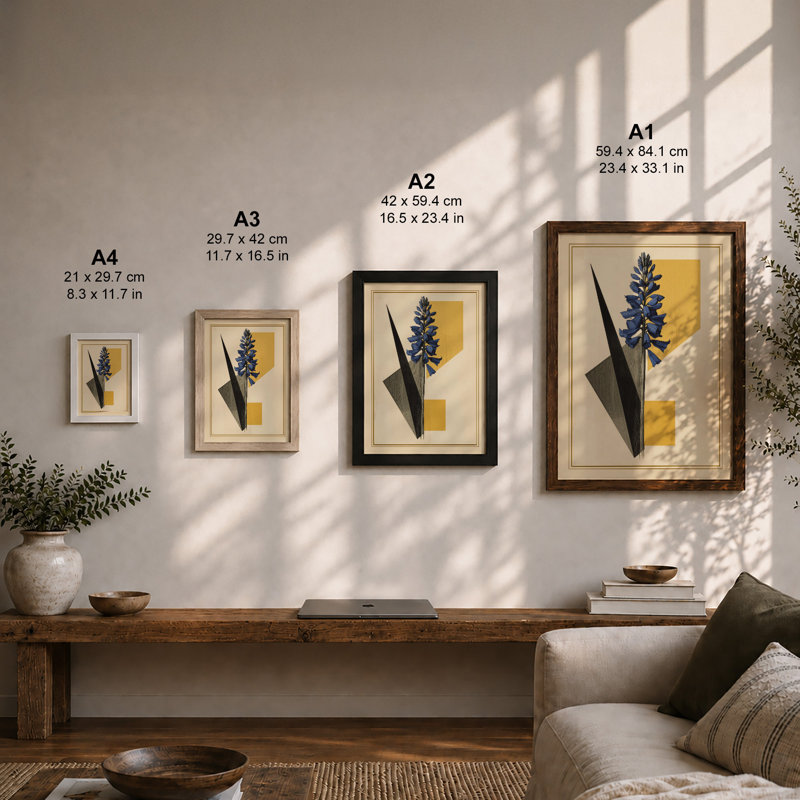 Study in Tan Botanical - Framed Print, A1 - 84.1 x 59.4 cm, White