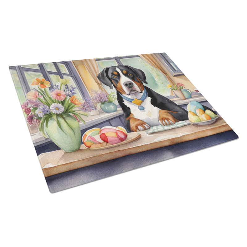 Planche à découper en verre pour chien de montagne