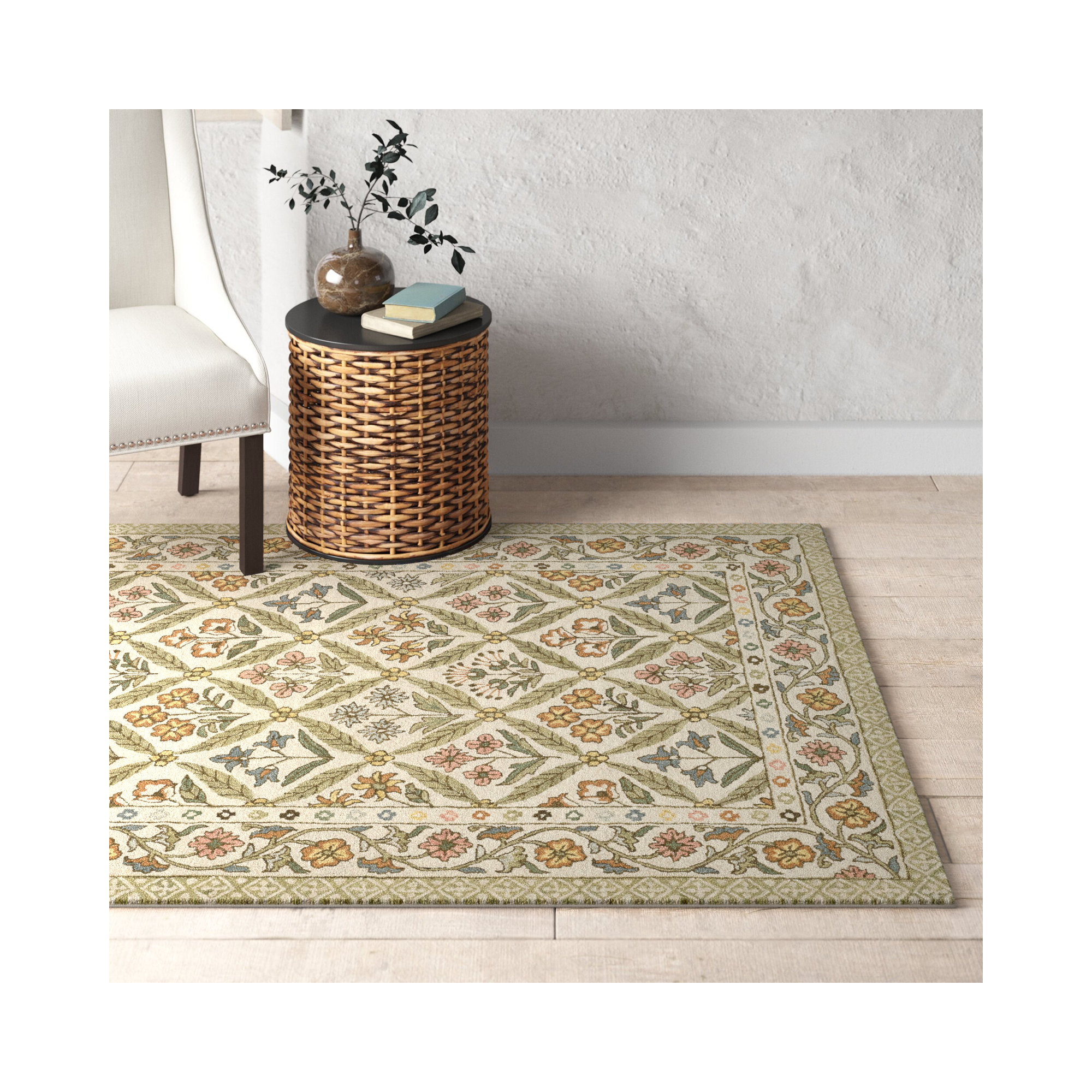 Alice Handmade Wool Rug, Rectangle 2' x 3'
