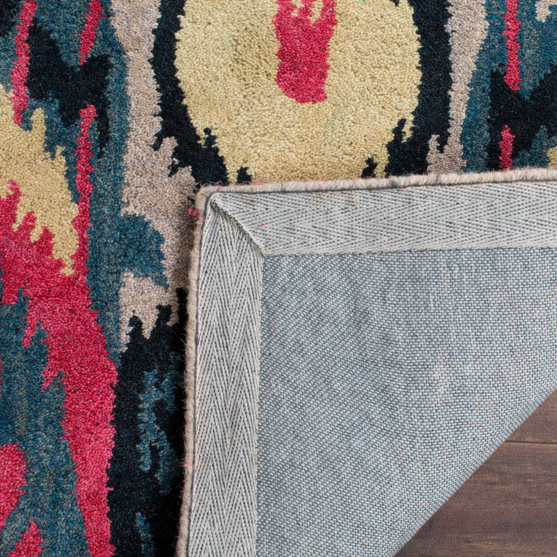 Tapis ikat en laine touffeté à la main Kline, Tapis de couloir 2 pi 3 po x 8 pi