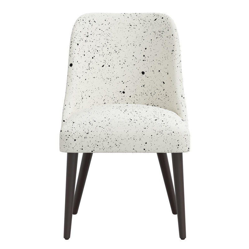 Lozelle Solid Wood Chair, Espresso, Polyester Blend Gray