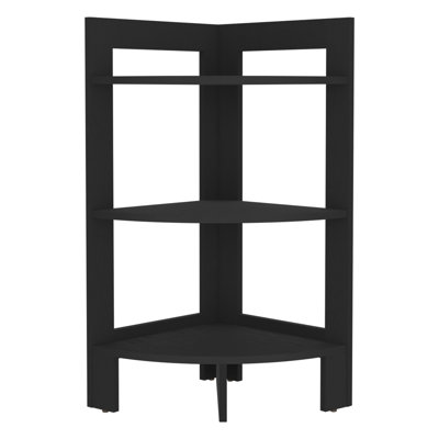 Sofa Table 15.2"W × 15.2"D × 31.7"H Particle Board Sofa Table Black 3-Tier Shelving