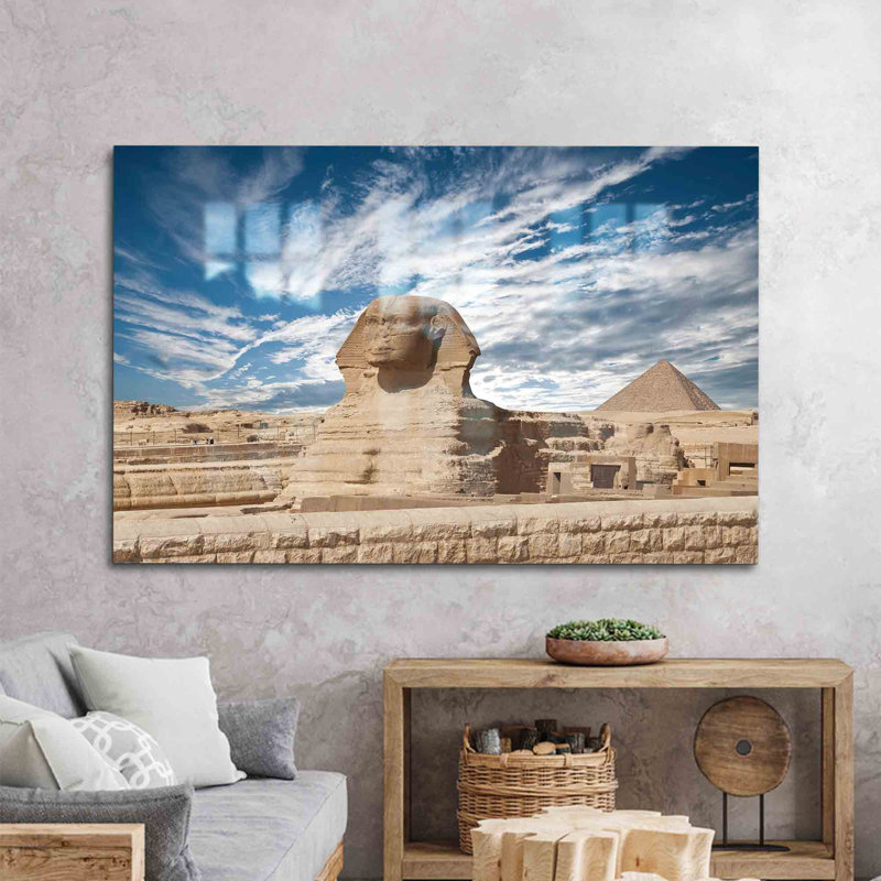 Égypte, paysage de verre égyptien, art mural pour l'esthétique de la ville, H 11,8 po x l 17,7 po