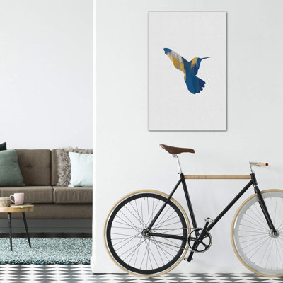 Colibri bleu et jaune II - impression d'art graphique