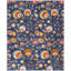 Tapis bleu marine à motif floral Lakenya-866298391